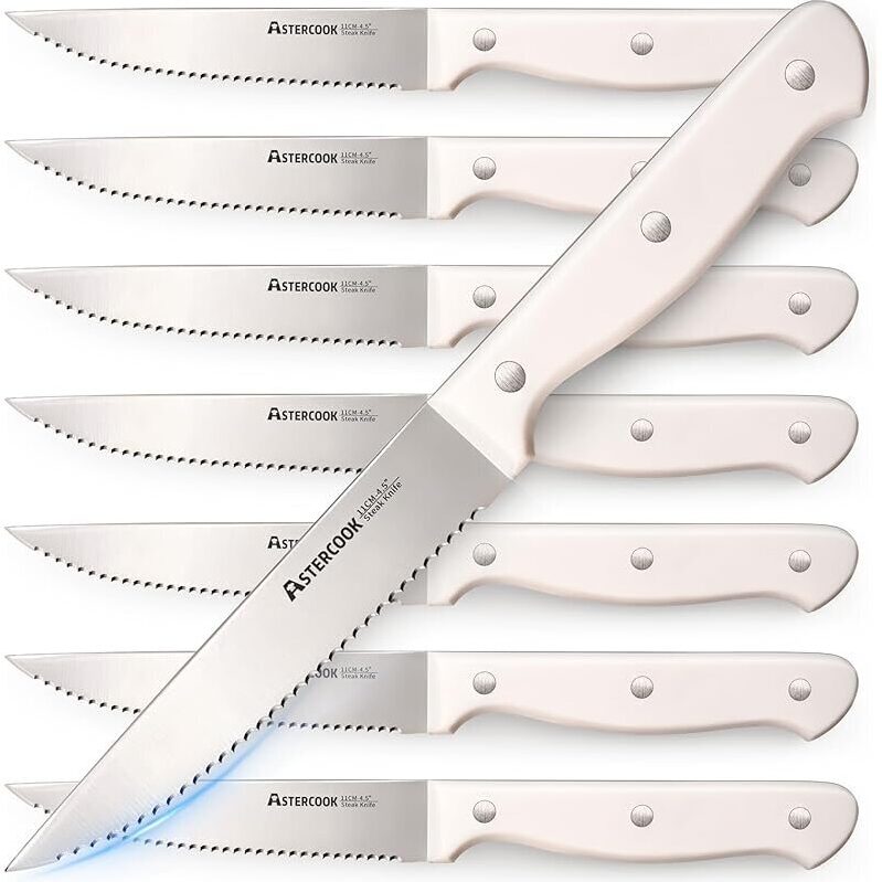 Astercook 8-Piece High Carbon Stainless Steel Steak Knife Set