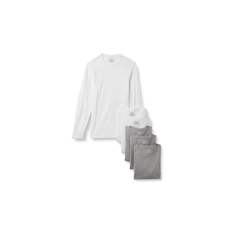 Amazon Essentials Men's Crew Undershirts 6-Pack: Slim Fit, Soft, and Durable