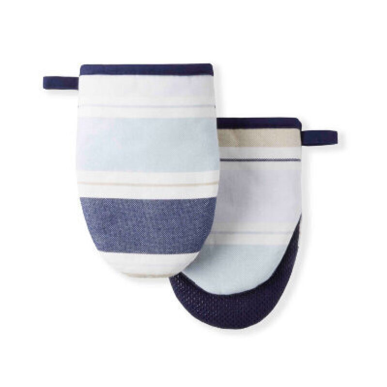 Martha Stewart Striped Heat Resistant Oven Mitts - Set of 2