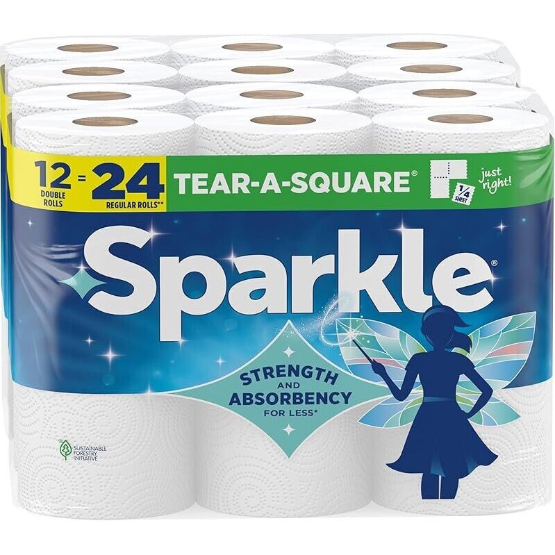 Sparkle Tear-A-Square Paper Towels - Affordable and Versatile Cleaning Solution
