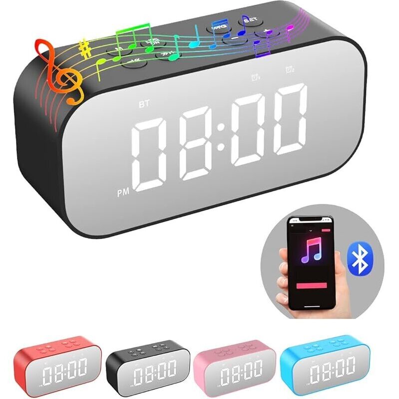 AFK Bluetooth Speaker Alarm Clock with Dual Alarms and Snooze