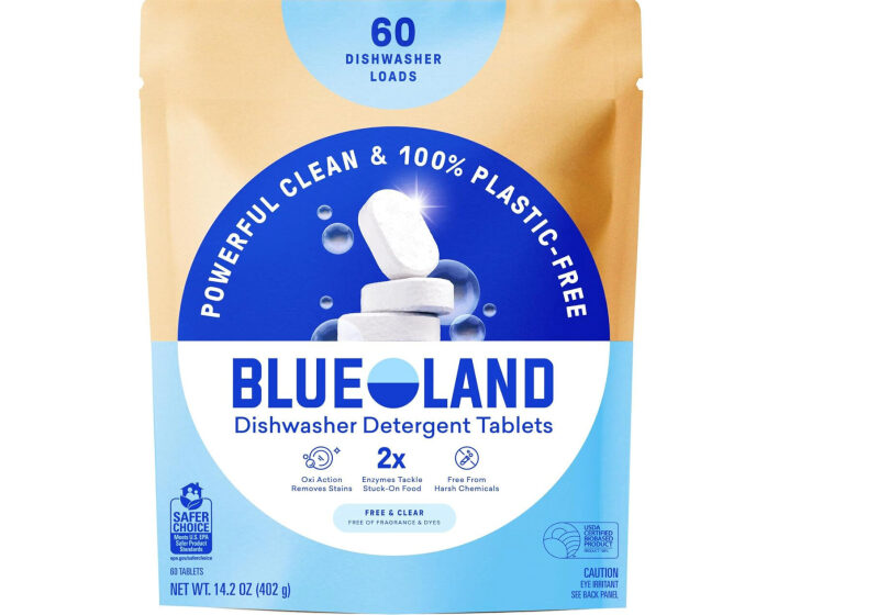 Eco-Friendly Dishwasher Detergent Tablets by BLUELAND - 60 Count