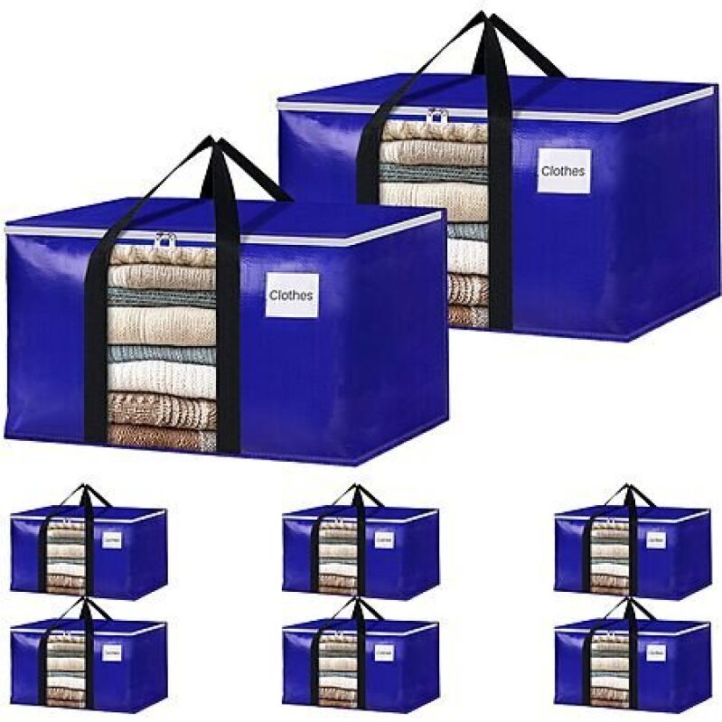 8-Pack 20-Gallon Moving/Storage Bags with Clear Window - Affordable & Durable