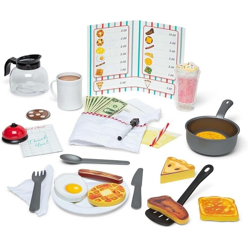 Melissa & Doug Star Diner Restaurant Play Set (41 pcs) - Fun & Educational Toy