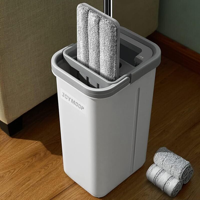 JOYMOOP Hands Free Flat Floor Mop and Bucket w/Wringer Set