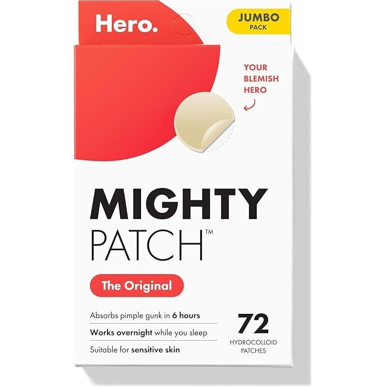 Mighty Patch Original 72 Count Acne Pimple Patches - Effective Overnight Treatment