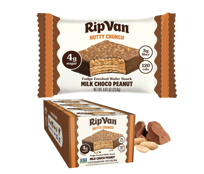 Rip Van Milk Choco Peanut Wafer Snack - 16 Pack
