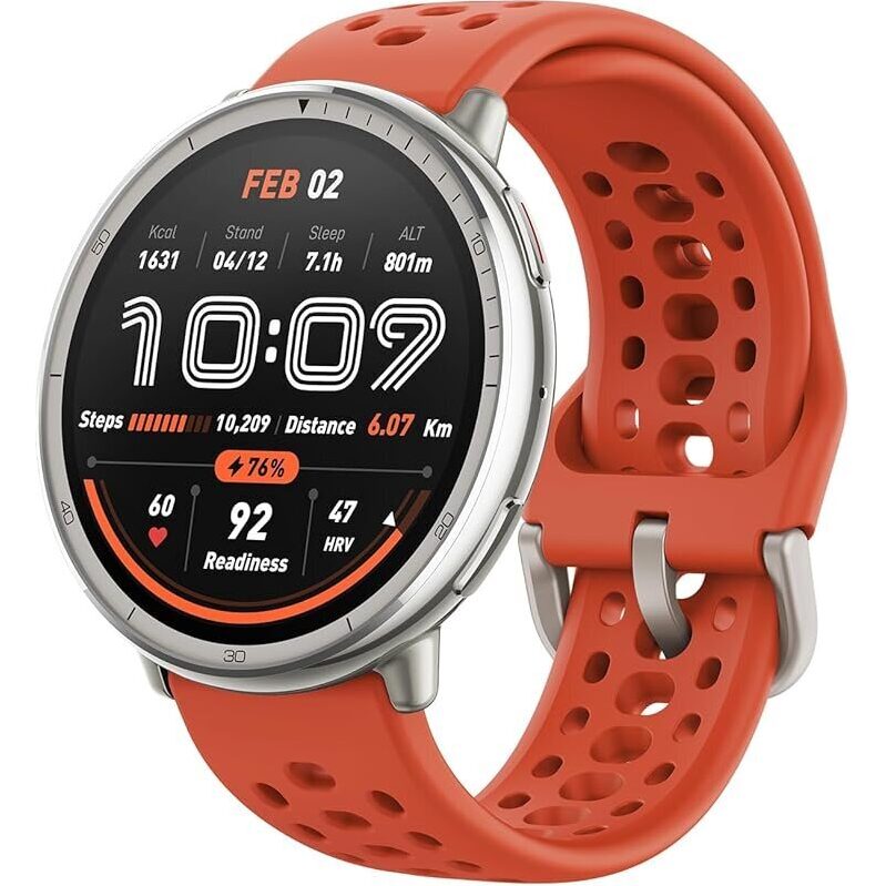 Amazfit Active 2 Sport Smart Watch Fitness Tracker - Bright AMOLED Display, Durable Stainless Steel