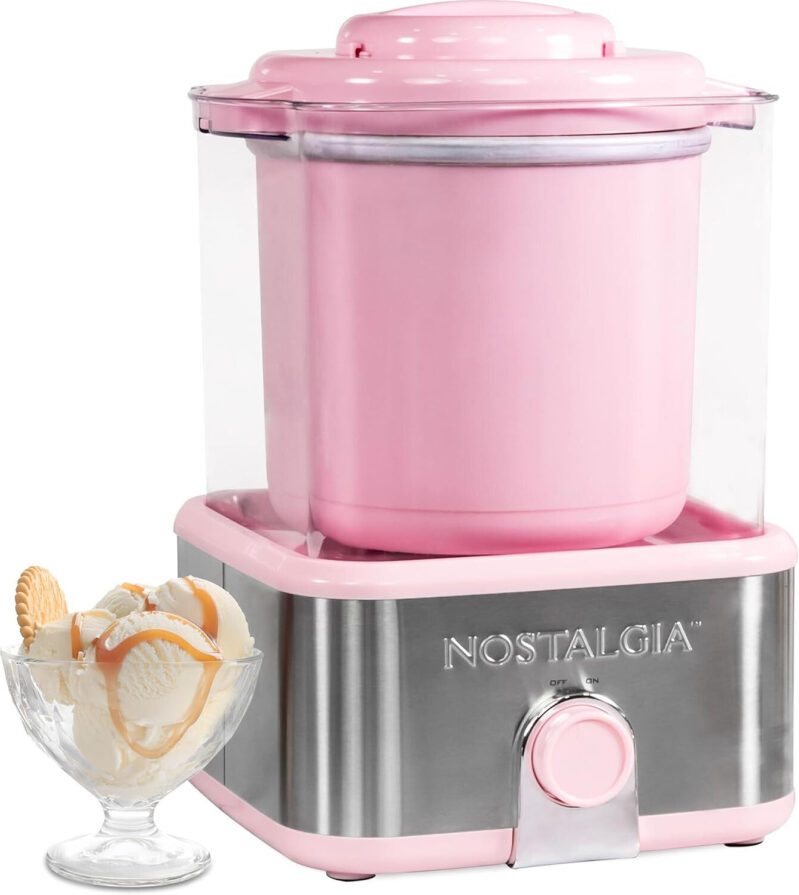 Nostalgia Retro Pink Electric Ice Cream Maker - Prime Exclusive Deal
