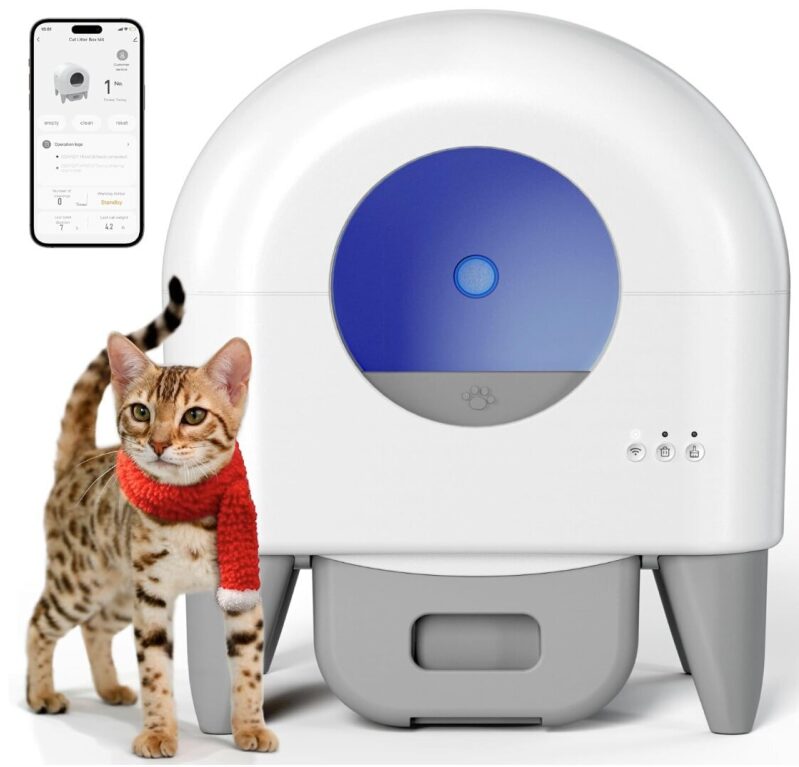 Fumoi Automatic Self-Cleaning Cat Litter Box - Large Capacity, Multi-Cat, App Controlled