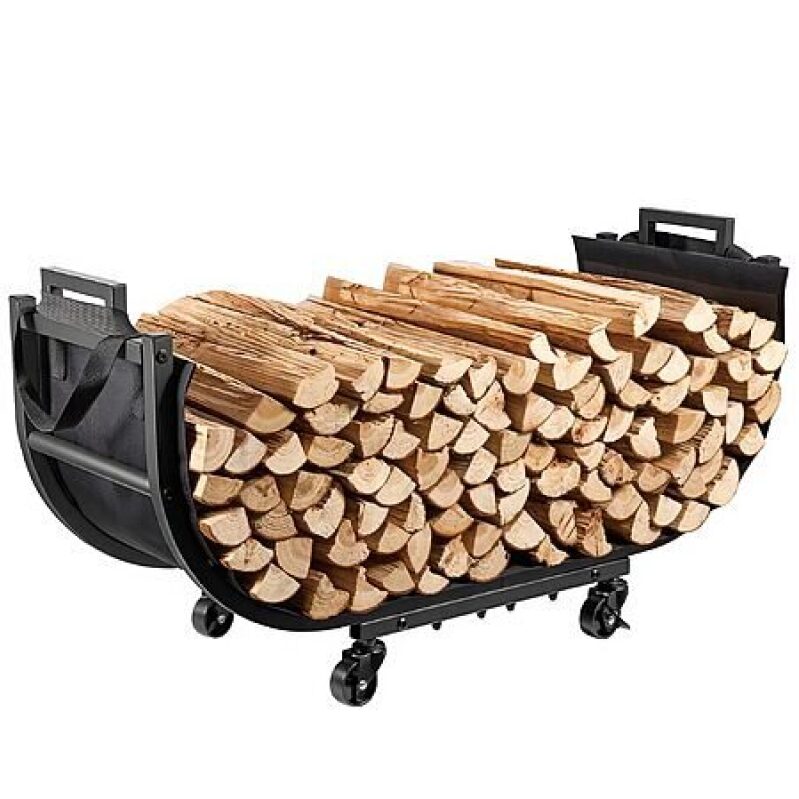Heavy Duty Metal Firewood Storage Rack for Outside - 32 Inch