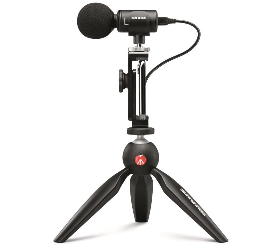Shure MV88+ Digital Stereo Condenser Microphone Video Kit with Manfrotto PIXI Tripod