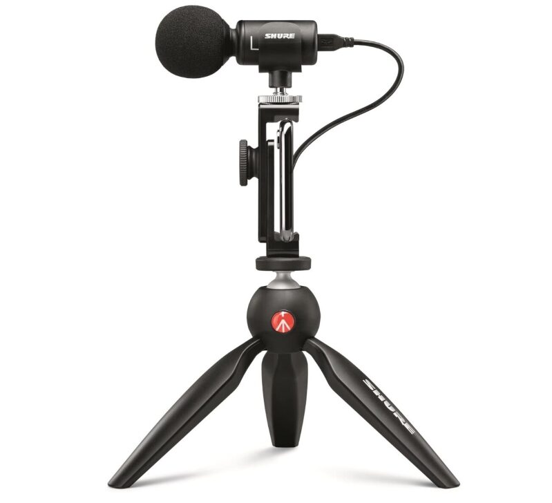Shure MV88+ Digital Stereo Condenser Microphone Video Kit with Manfrotto PIXI Tripod