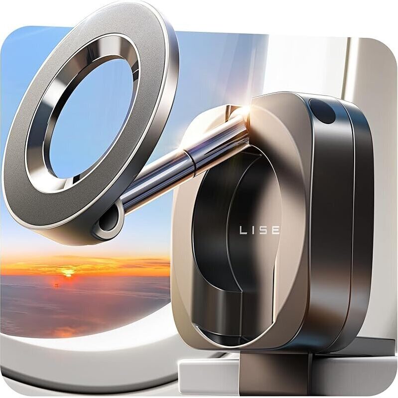 LISEN MagSafe Travel Phone Holder - 360° Flexible Stand for Airplane Viewing
