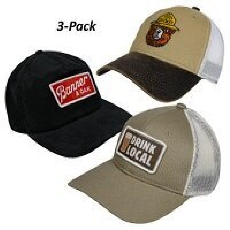 Weekend Wear Caps 3-Pack: Khaki, Black, and Mesh