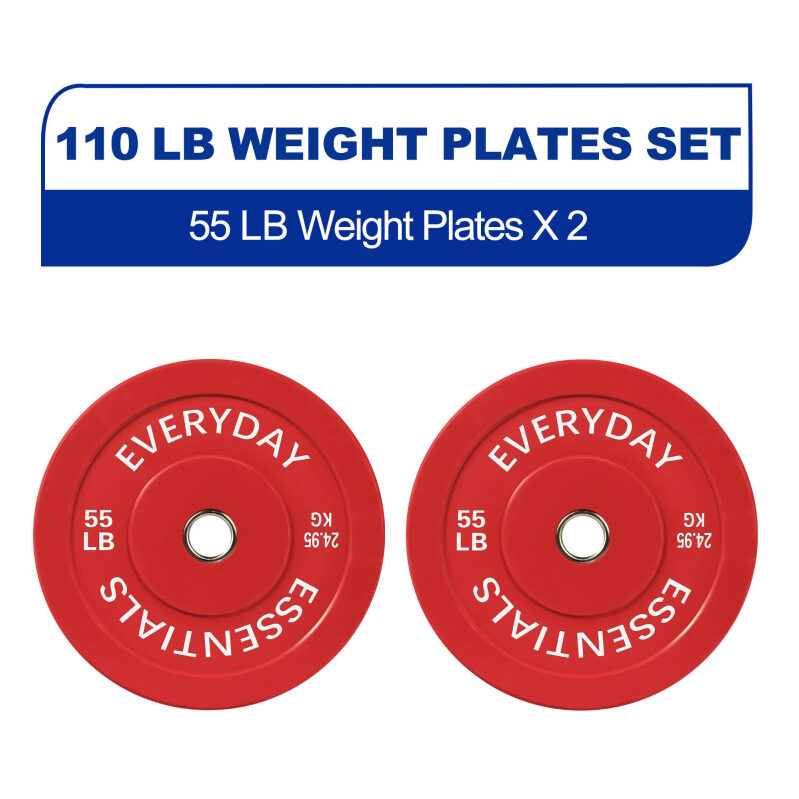 BalanceFrom Olympic Bumper Plates - 55 lbs Pair