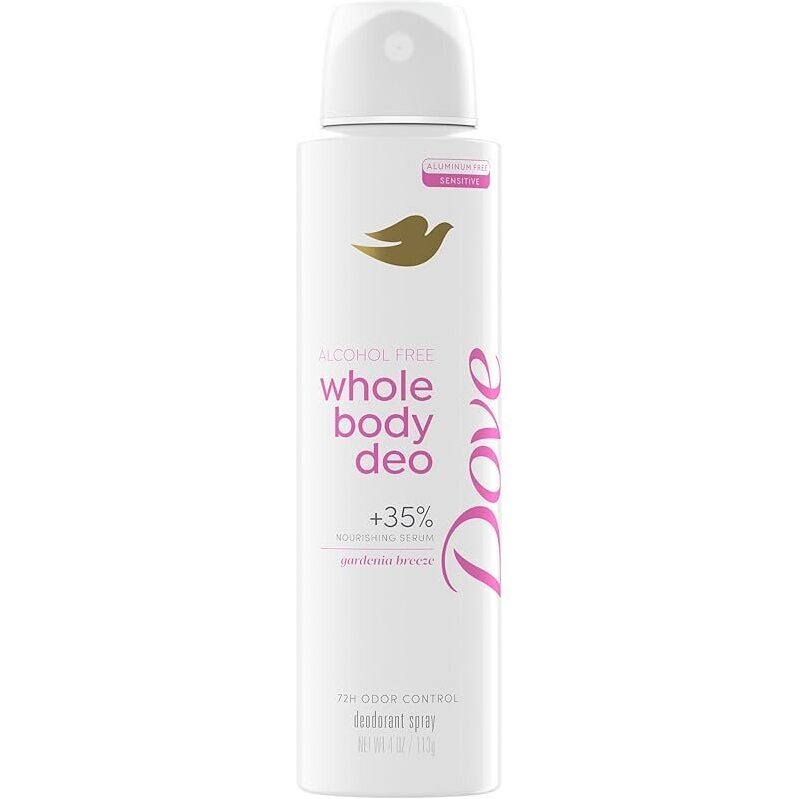 Dove Whole Body Deo Alcohol Free Deodorant Spray 4oz - Long-lasting, Gentle Odor Control