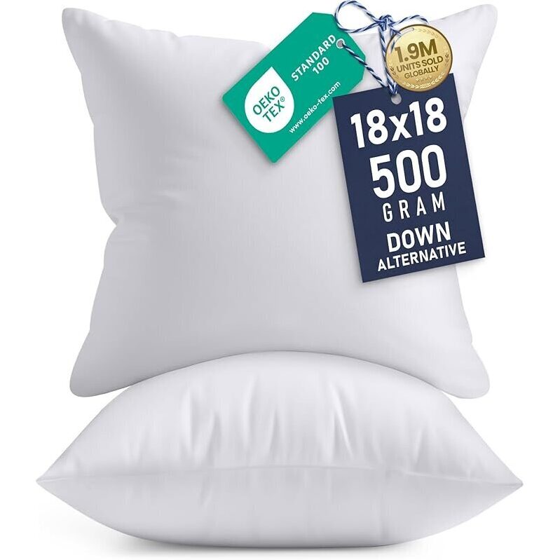 Utopia Bedding 18x18 Pillow Inserts, Set of 2