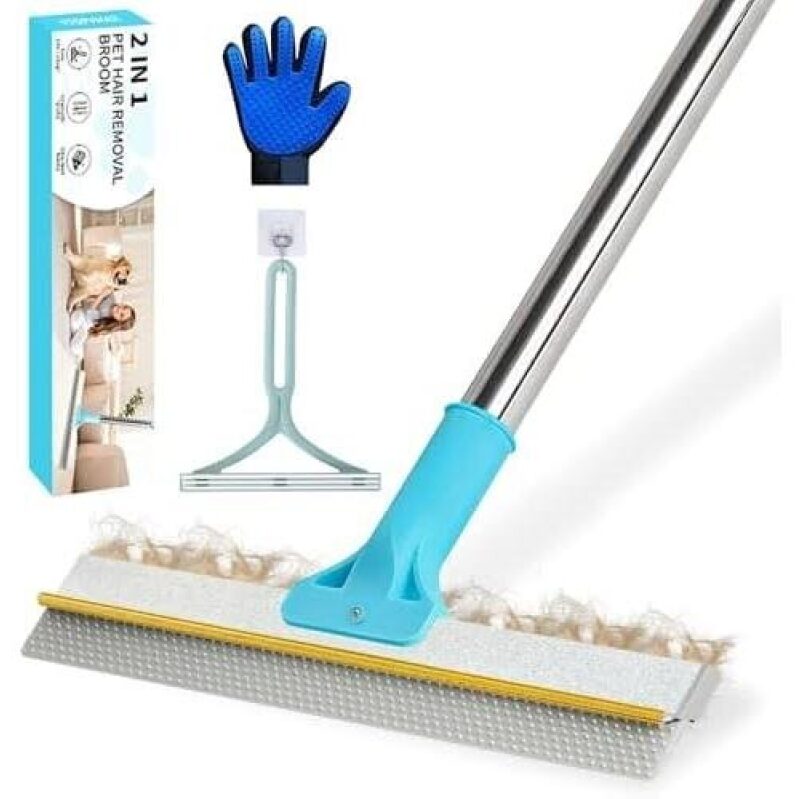 Double-Headed Carpet Rake with Copper Silicone Brush - Pet Hair Removal Kit, 58% OFF