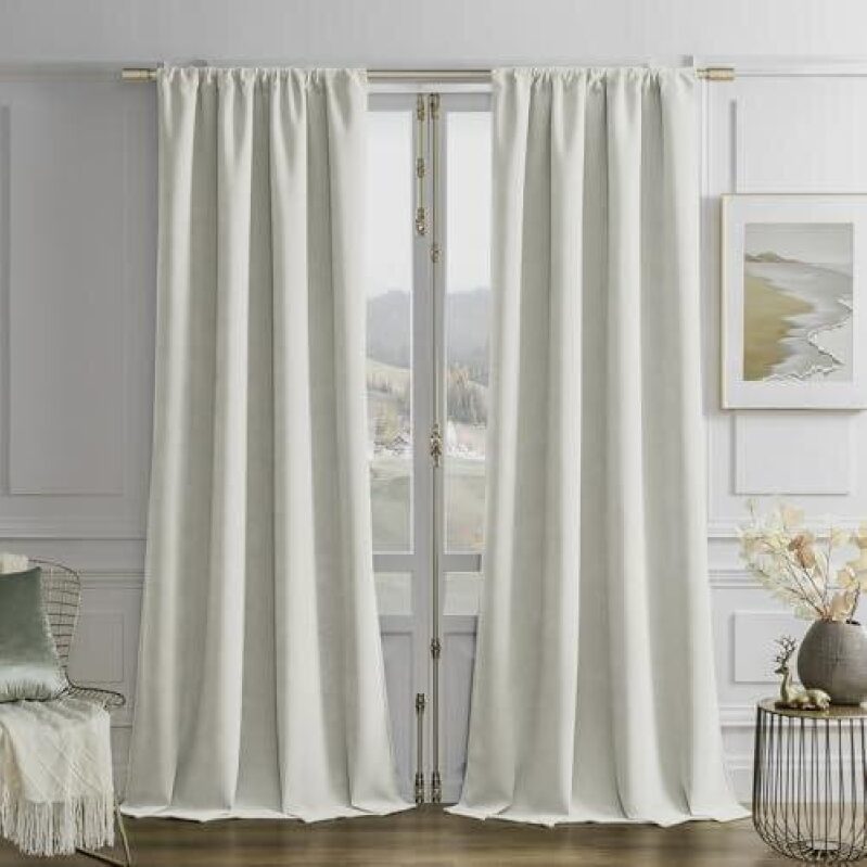 Luxurious 96-Inch Blackout Curtains, 2 Panels - 64% Off