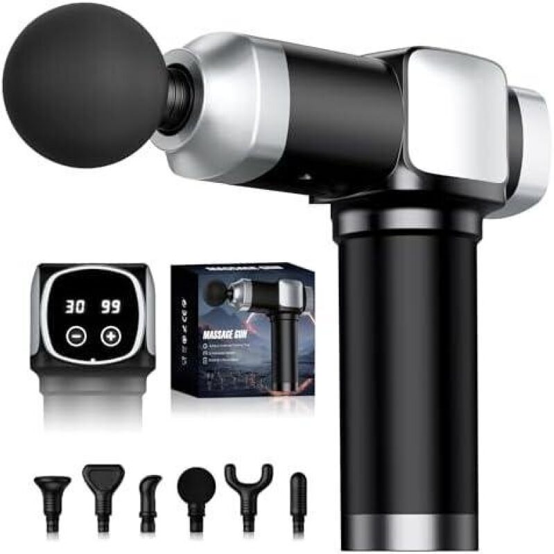 Deep Tissue Massage Gun with 6 Heads and 30 Speeds - 73% OFF