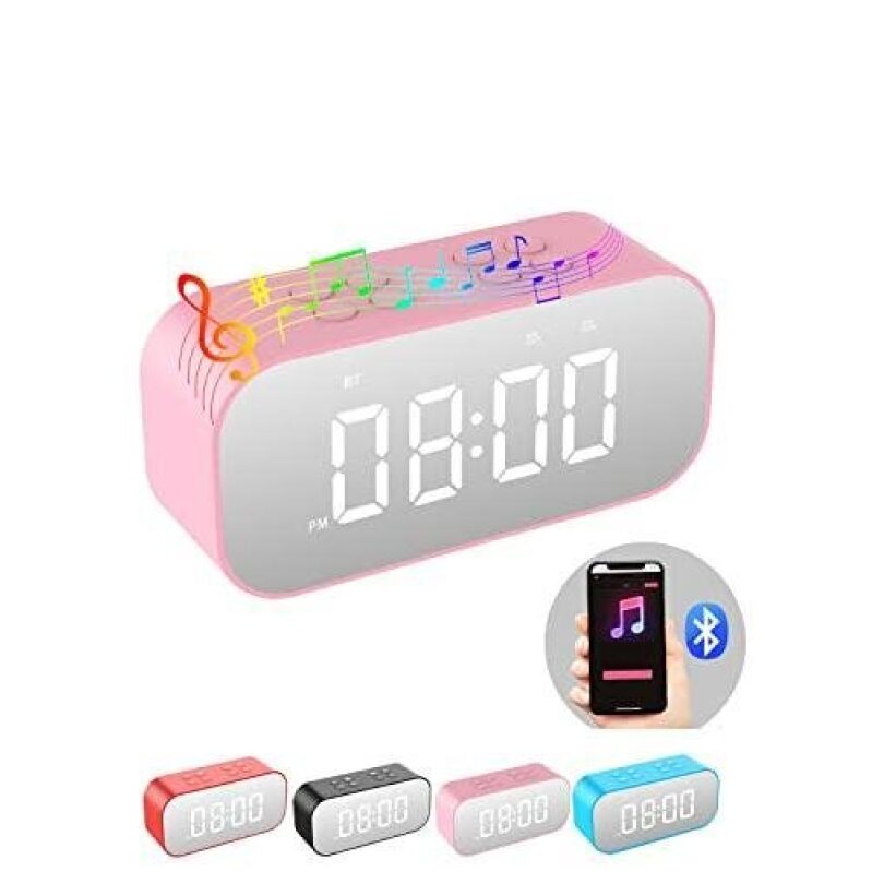 AFK Alarm Clock for Bedroom/Office with Bluetooth and Multi-Color LED Display - 57% OFF