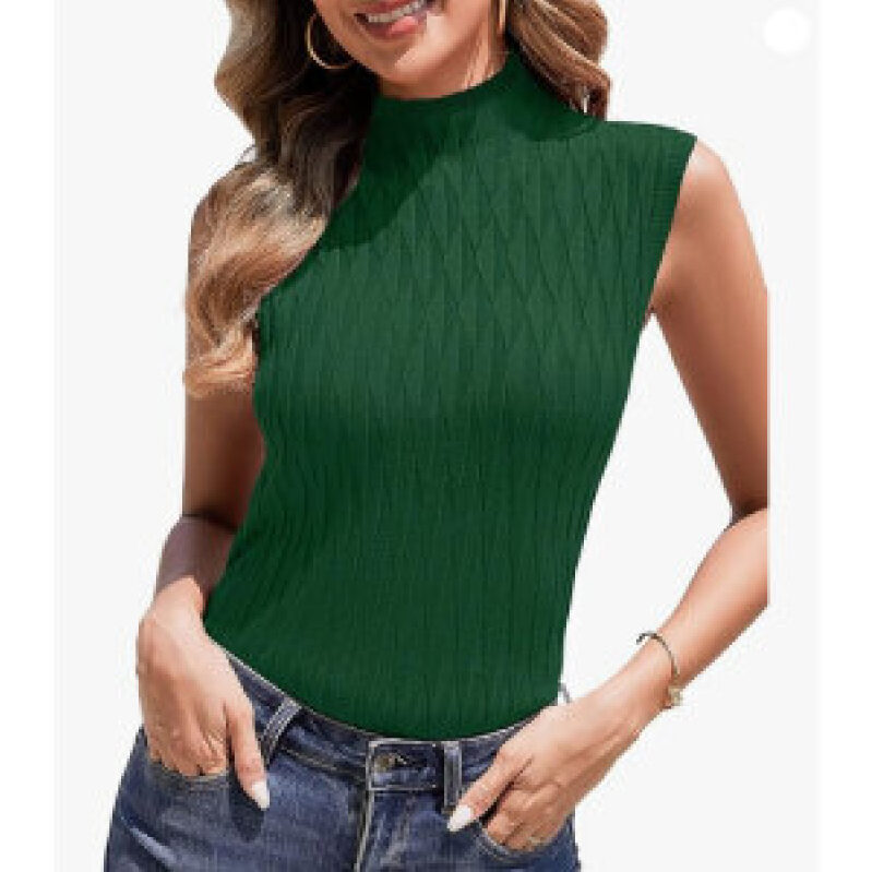 Elegant Totatuit Sleeveless High-Neck Sweater for Women