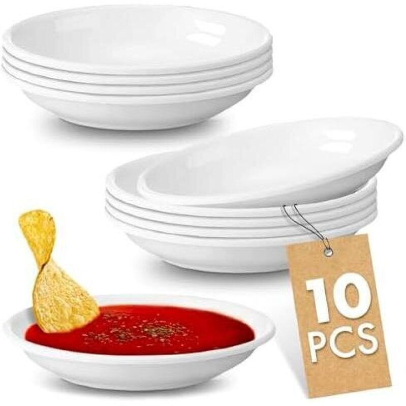 10 Pcs Sushi Soy Sauce Bowls - Premium White Ceramic, 3.62 Inch - 61% Off