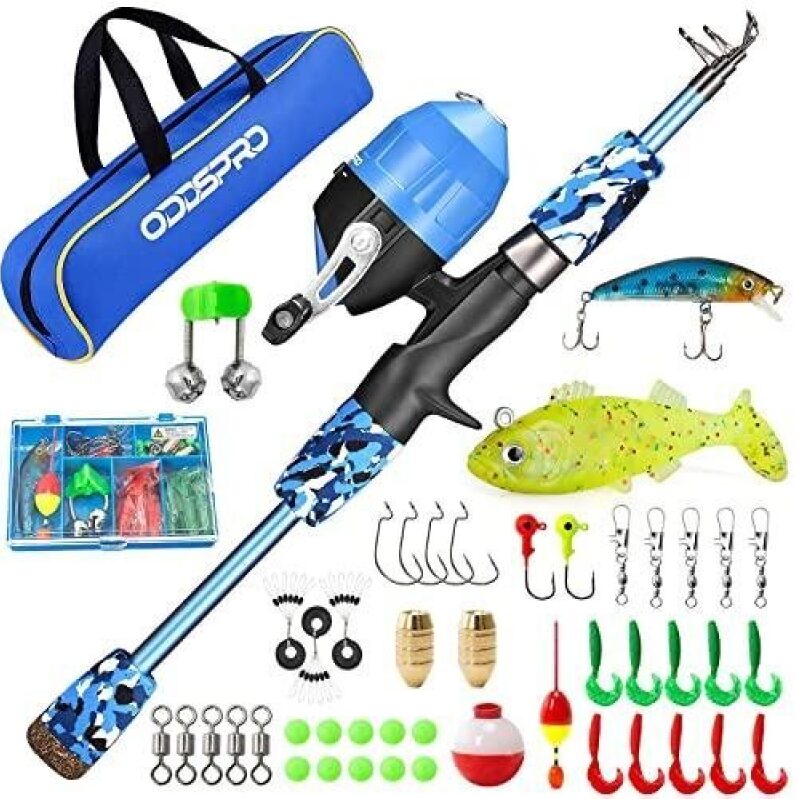 Kid's Adjustable Fishing Rod Kit with Reel - Pink