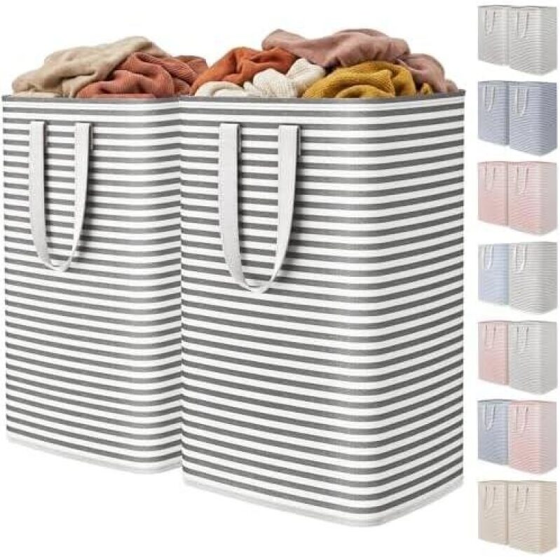 Double Pack 80L Foldable Waterproof Laundry Hampers - 65% OFF