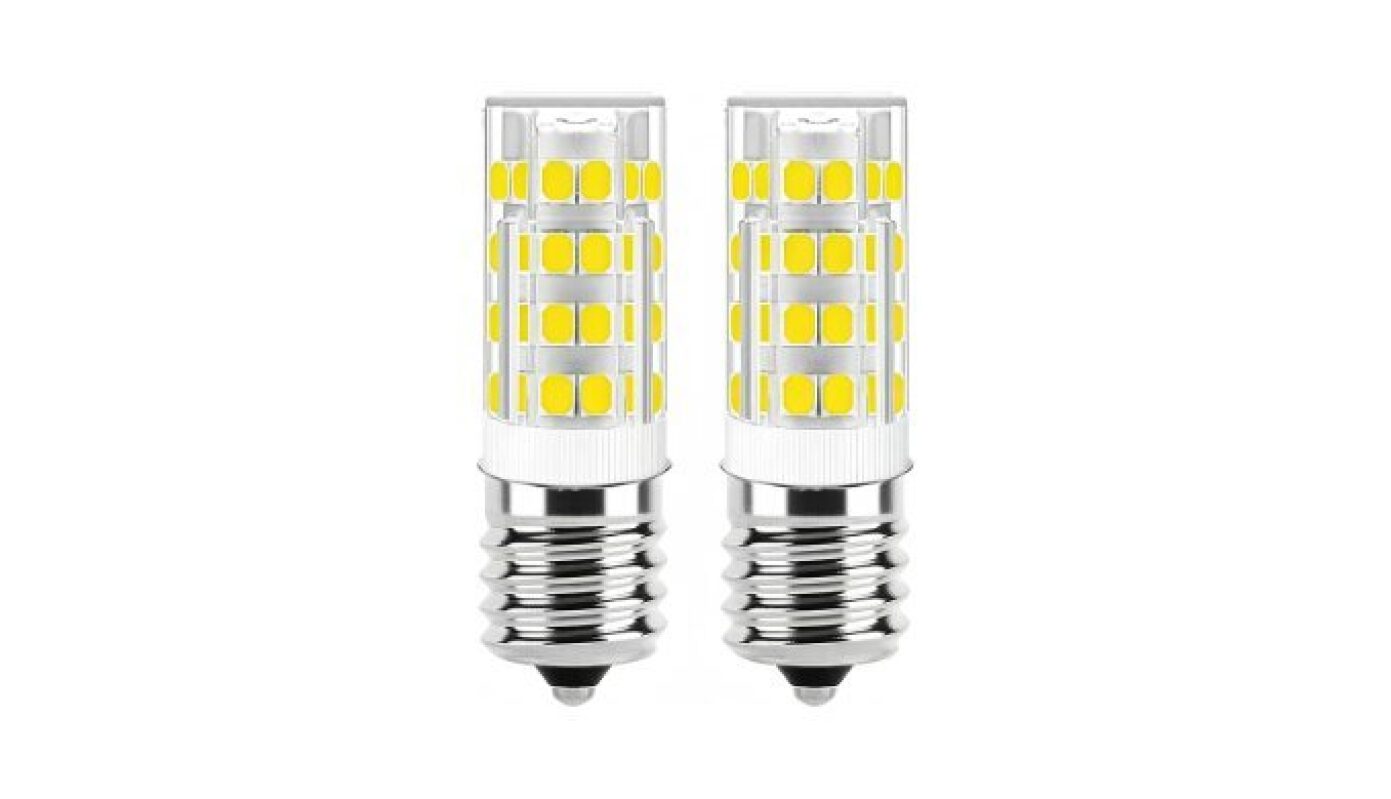 E17 LED Bulb Dimmable, 5W Microwave Over Stove Bulb, 400 LM, Daylight White, 6000K, 120V, 40W Equivalent, 2-Pack