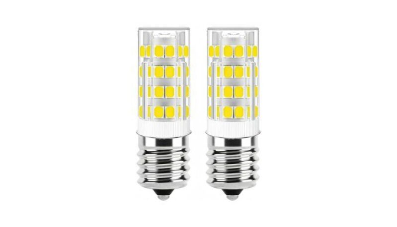 E17 LED Bulb Dimmable, 5W Microwave Over Stove Bulb, 400 LM, Daylight White, 6000K, 120V, 40W Equivalent, 2-Pack