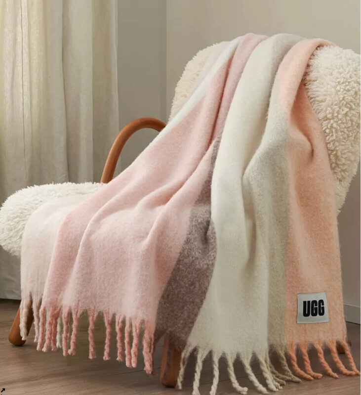 UGG Calyx Stripe Faux Sheepskin Blanket - 50