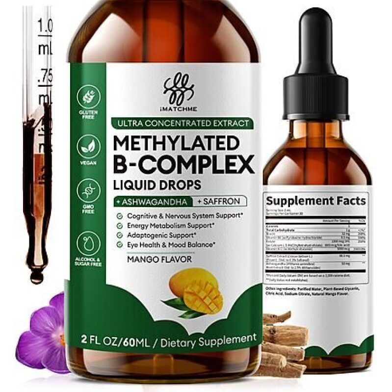 iMATCHME Methylated B Complex Liquid Drops - Premium Vitamin B Supplement