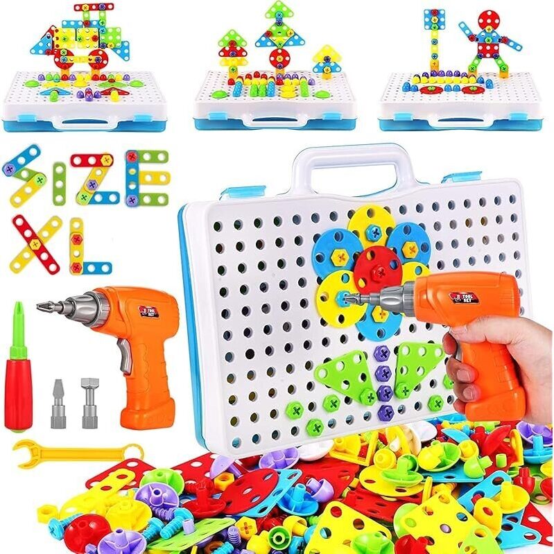 244pc Educational Toys Electric Screwdriver DIY Building Kit for Kids