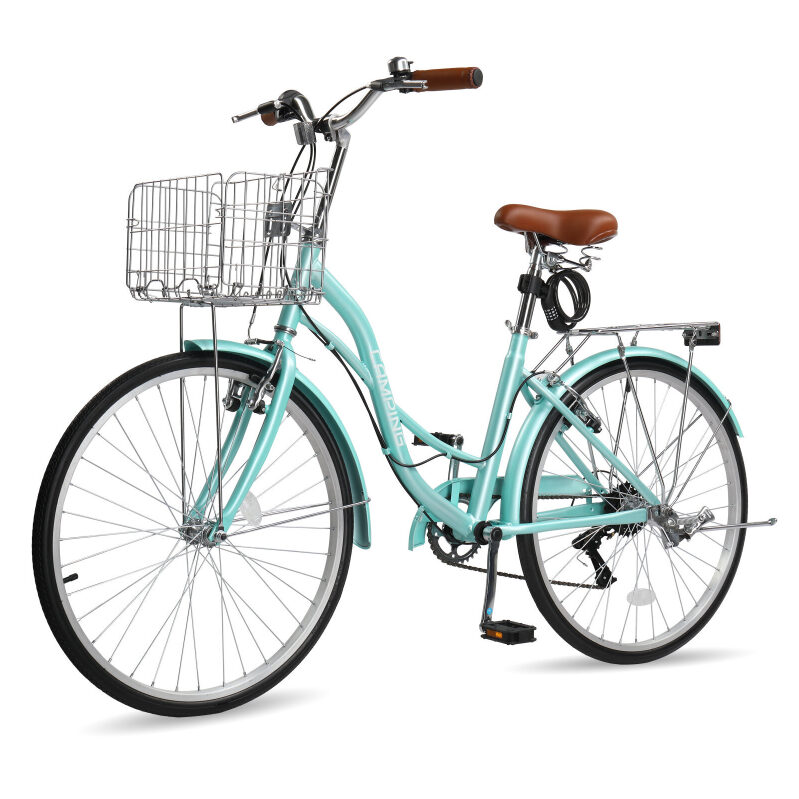 Ktaxon 24-inch Women's 7 Speed Cruiser Bike for City Rides