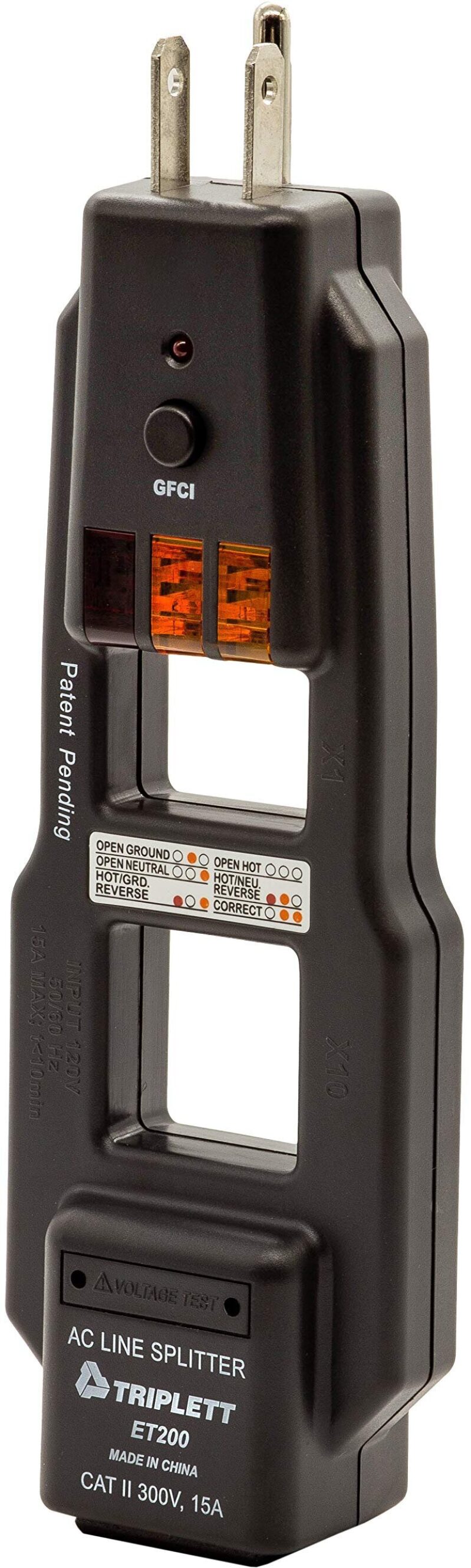 Triplett ET200 AC Line Splitter and GFCI Outlet/Receptacle Tester
