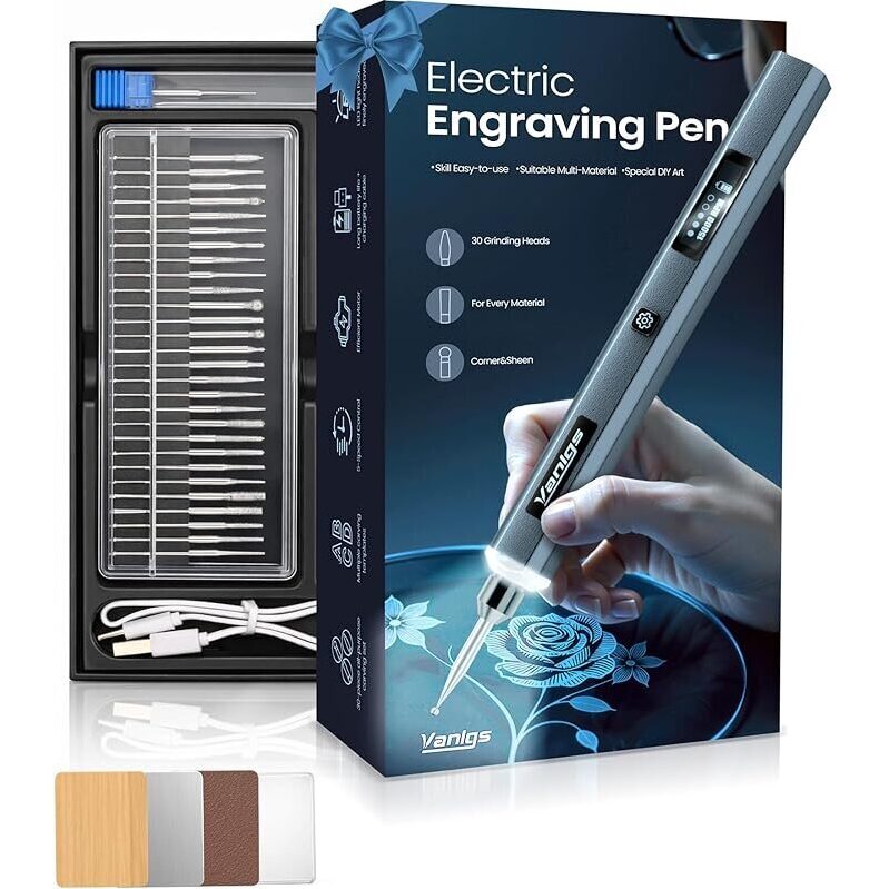 Versatile Engraving Pen with 31 Bits - Perfect for Metal, Wood, Glass, and Plastic