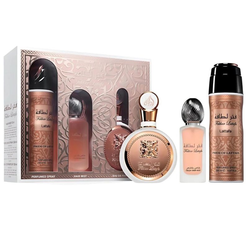 Lattafa Fakhar for Women 3-Piece Set - Elegant Fragrance Collection