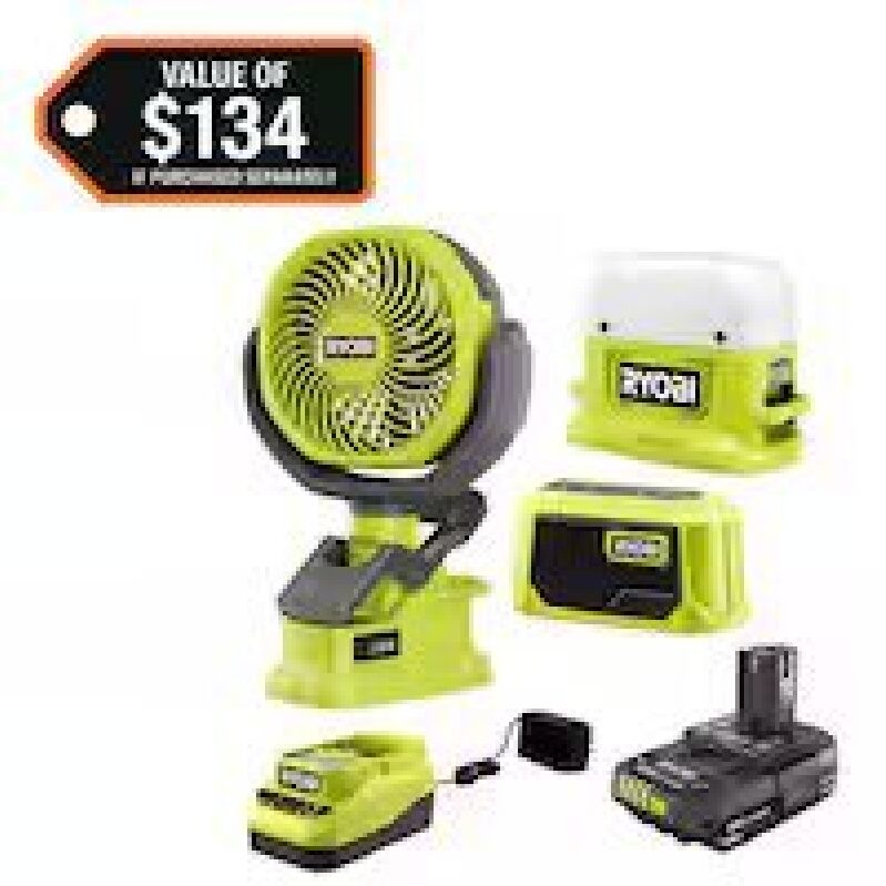 RYOBI ONE+ 18V Cordless 3-Tool Campers Kit with Area Light
