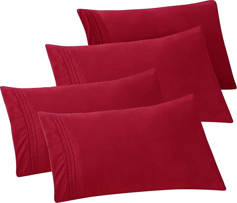 4-Pack Queen Size Pillowcases - Luxurious 1500 Thread Count