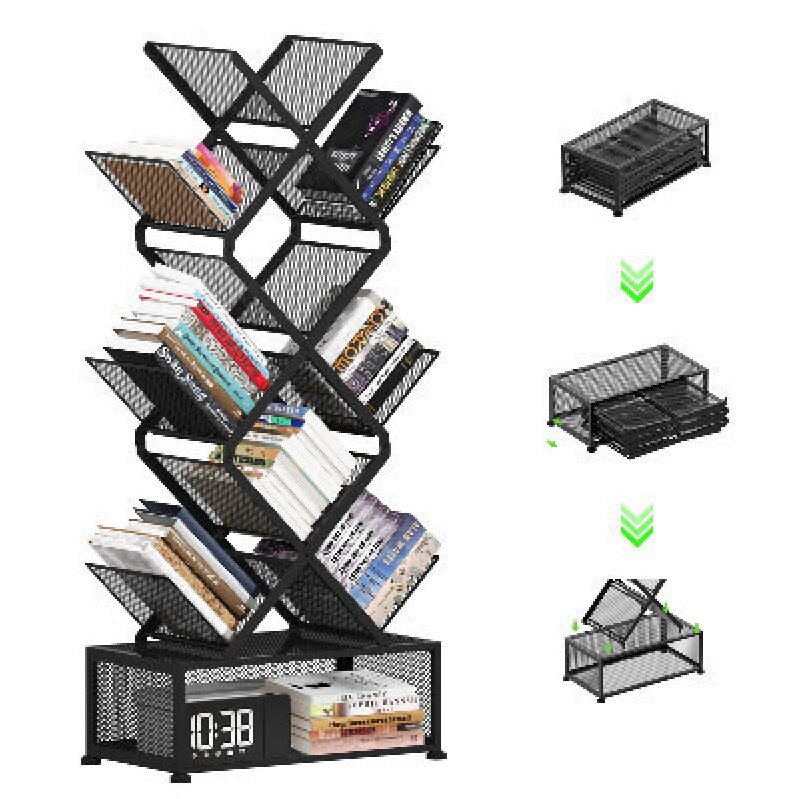 Gintan Metal Folding Bookshelf - Perfect for Home or Office
