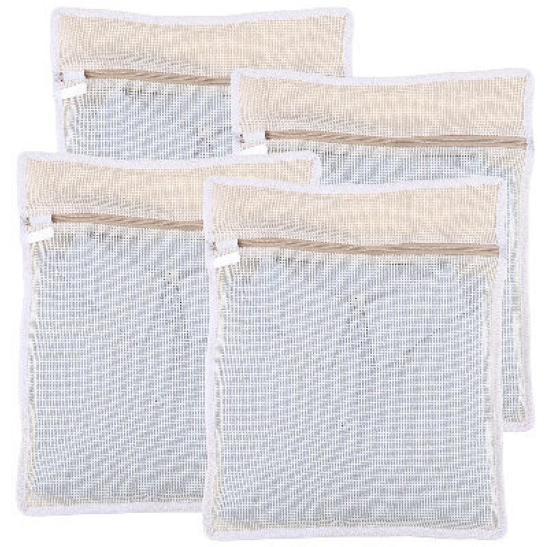 4-Pack Cotton Mesh Laundry Bags for Delicates and Small Items