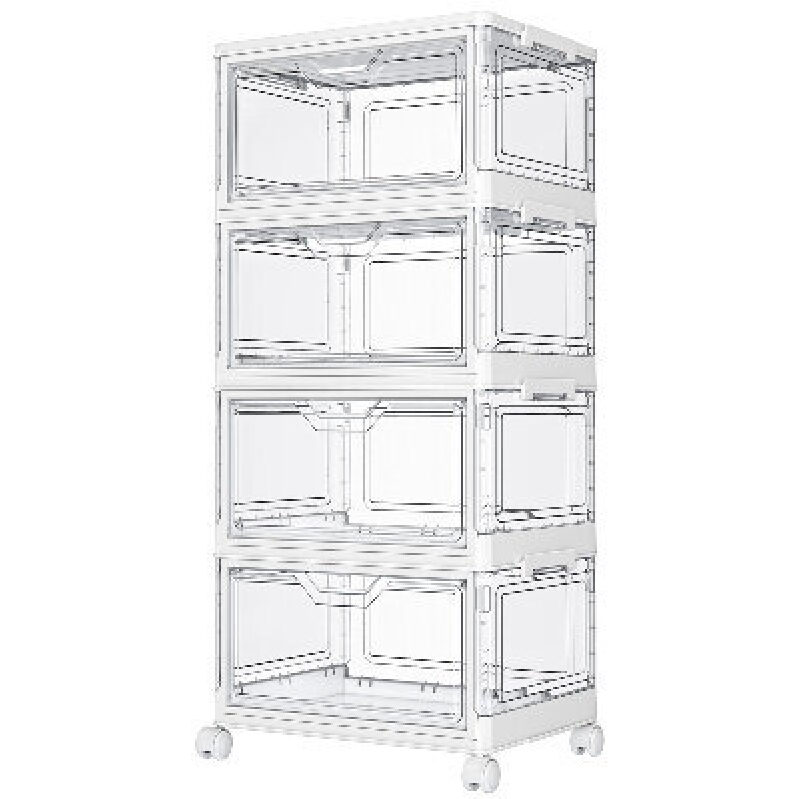 4-Layer Clear Stackable Storage Box with Lids - Perfect for Efficient Organization