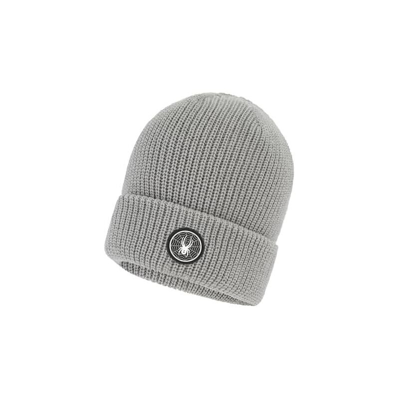 Spyder Men's Fleece Lined Cuff Logo Beanie - Warm & Comfortable Winter Beanie