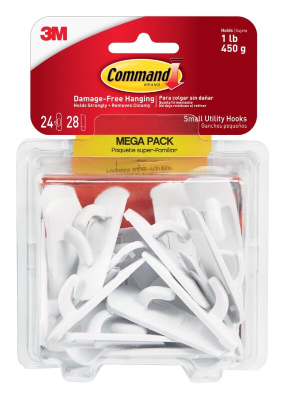 Command Small Wire Toggle Hooks - 24 Hooks & 28 Strips - Damage-Free Hanging