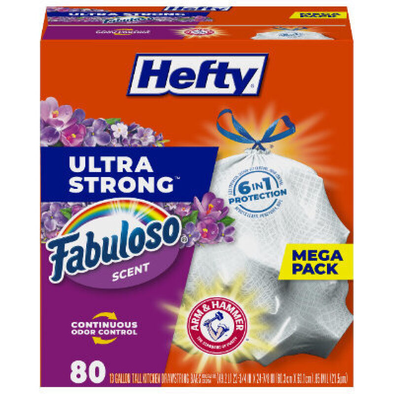 Hefty Ultra Strong Scent Garbage Bags, 13 Gallon, 80 Count