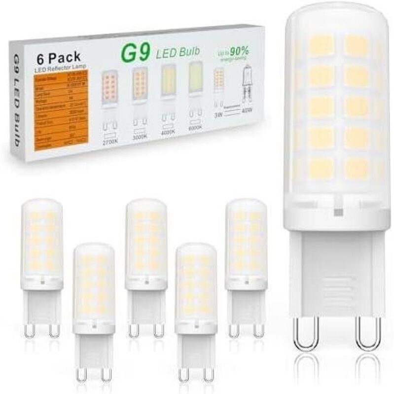 Save Big on 6-Pack G9 LED Bulbs - 50% Off, Energy Efficient & No Flicker