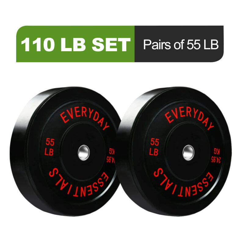 FlexWave 55LB Olympic Bumper Plates Pair 2-Inch w/Steel Hub