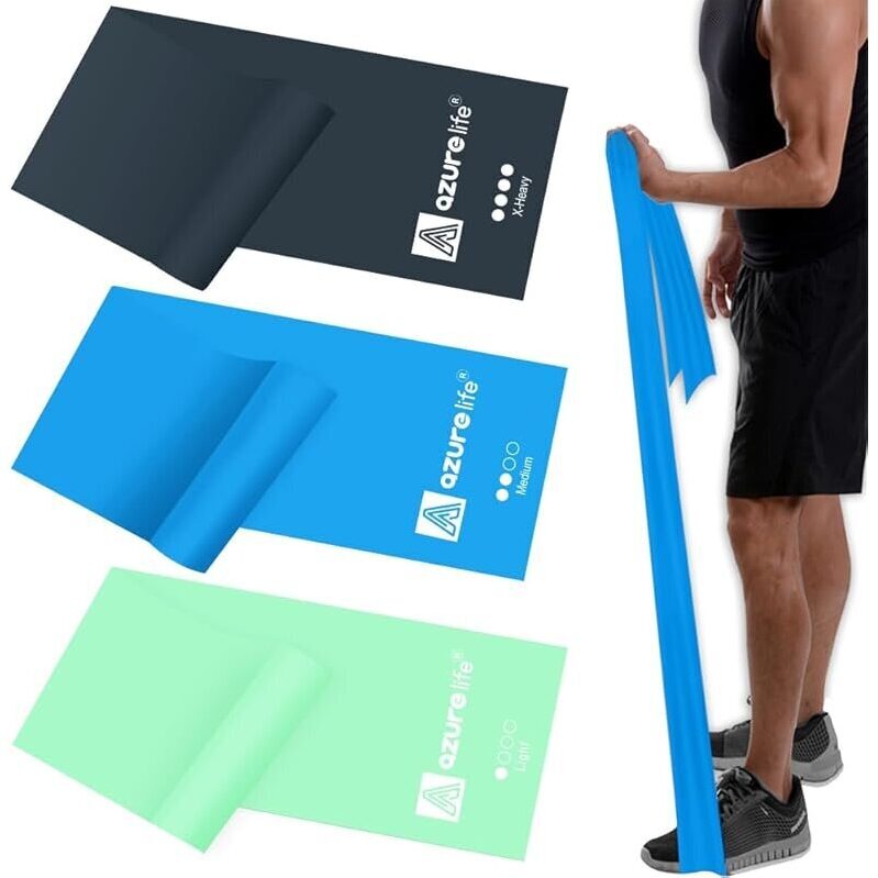 AZURELIFE Professional Long Non-Latex Elastic Stretch Bands for Resistance Training and Rehabilitation